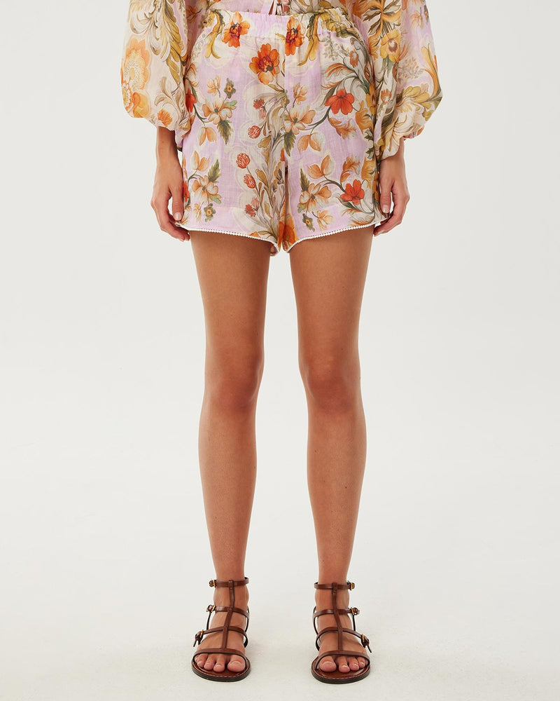 Bizzy Rami Shorts - Sun Fire Garden - Lilac