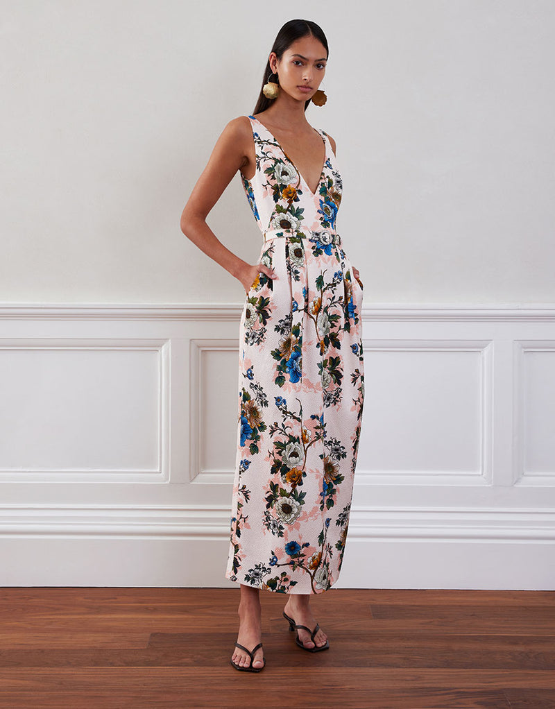 Jules Jacquard Midi Dress - Magic Blossom Pink