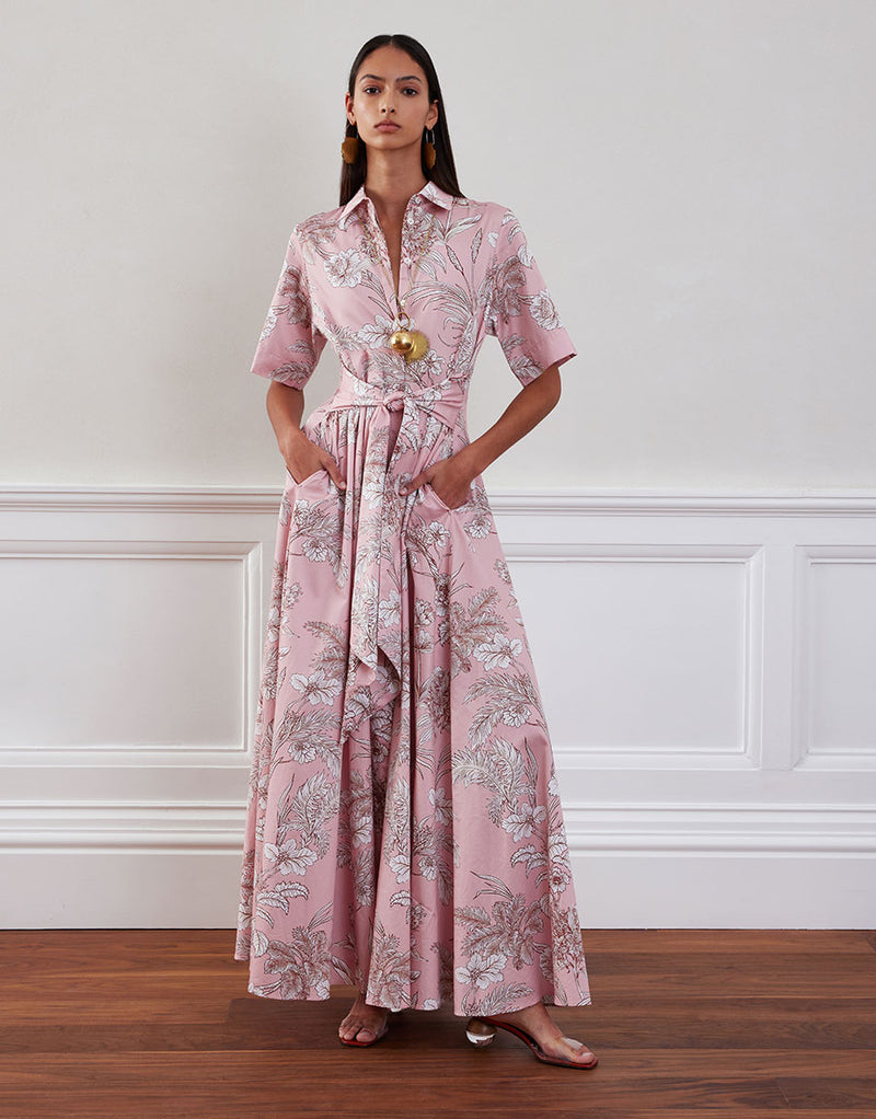 Posie Cotton Maxi Dress - Jungle Pink