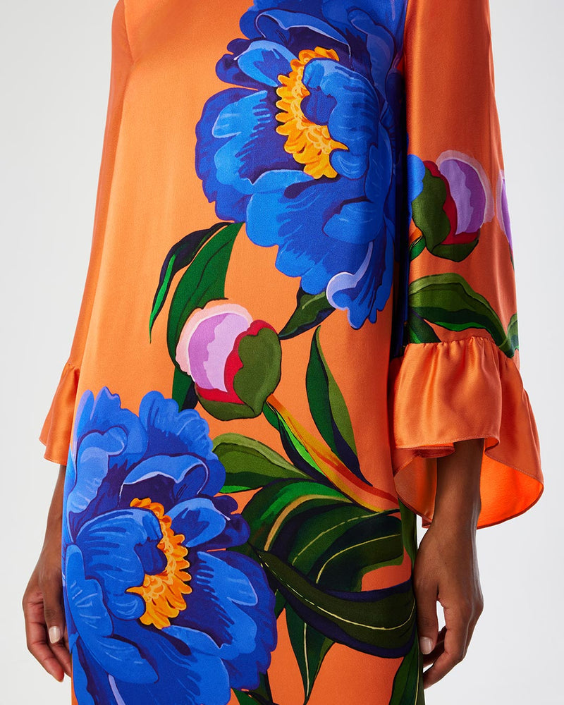 Celeste Satin Midi Dress - Floral
