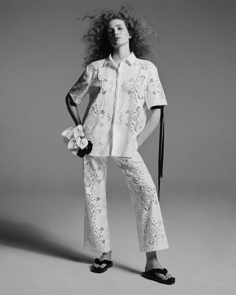 Joshua Lace Trouser - White