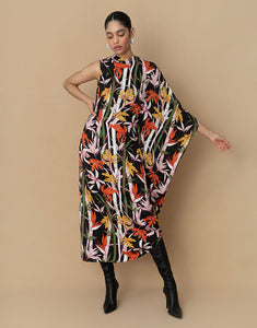 Laurel Satin Jacquard Midi Dress - Bamboo Black - SALE