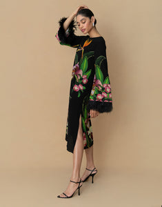 Seraphina Crepe Midi Dress - Orchid Black - SALE
