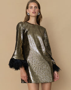 Cocoa Sequin Mini Dress - Gold / Black