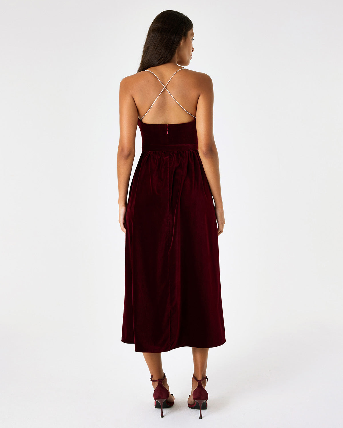 Arden Velvet Dress - Wine media 4