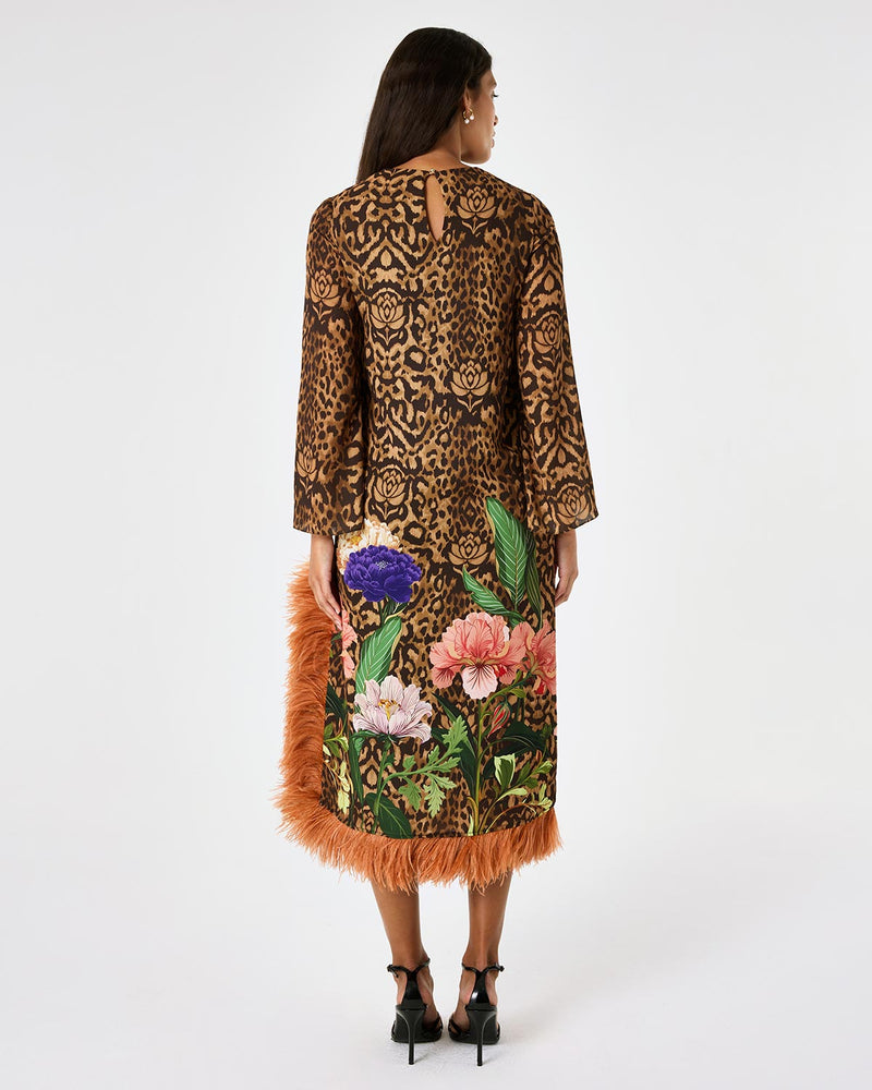 Seraphina Crepe Dress - Leopard Floral media 4