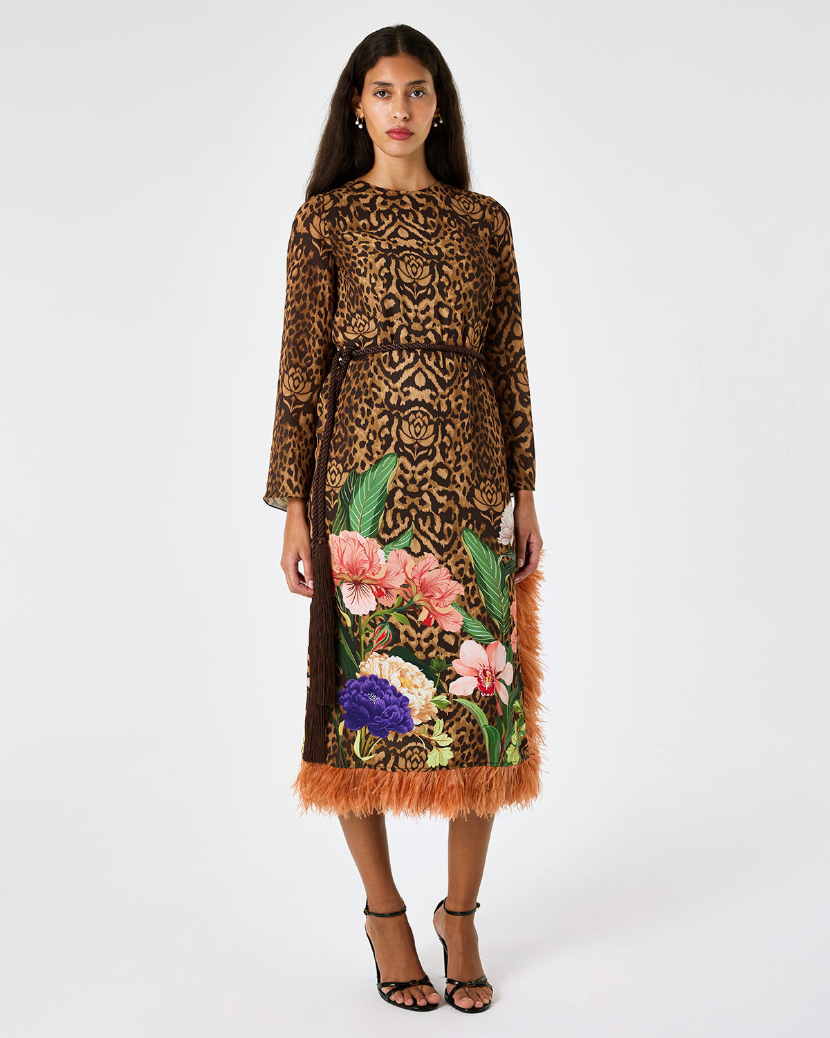 Seraphina Crepe Dress - Leopard Floral media 6