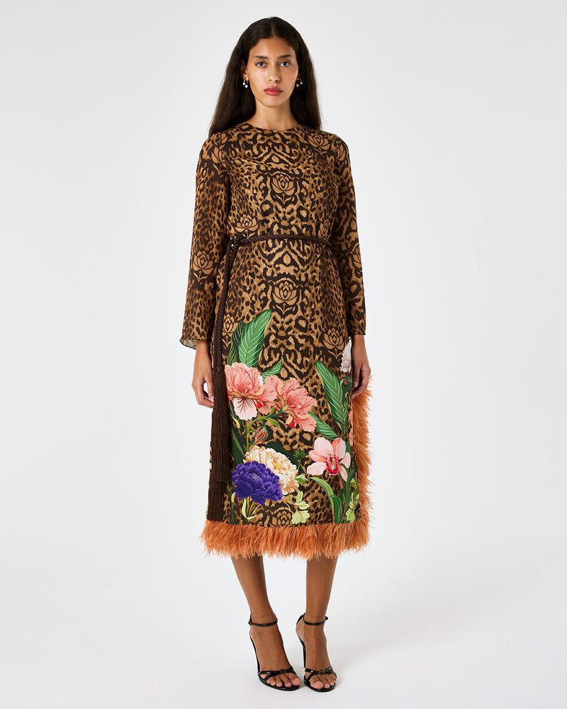 Seraphina Crepe Dress - Leopard Floral media 6