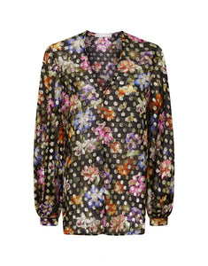 Stellan Lamé Top - Painterly Flower