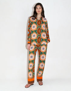 Havana Crepe Trouser - Flower Pop Orange