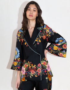 Una Silk Twill Jacket - Sierra Black