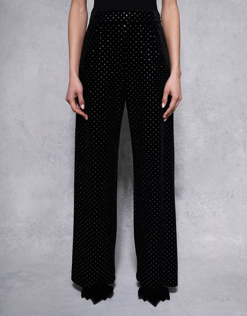 Henley Velvet Trouser - Crystal Black - SALE