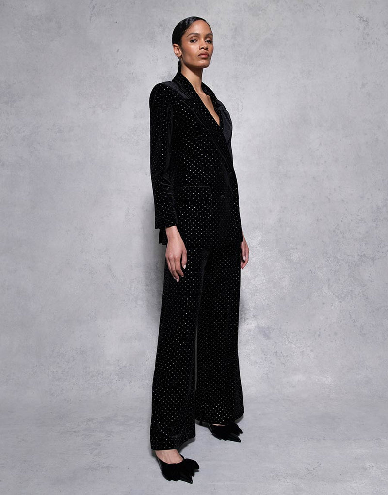 Henley Velvet Trouser - Crystal Black - SALE