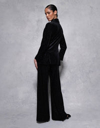 Henley Velvet Trouser - Crystal Black - SALE