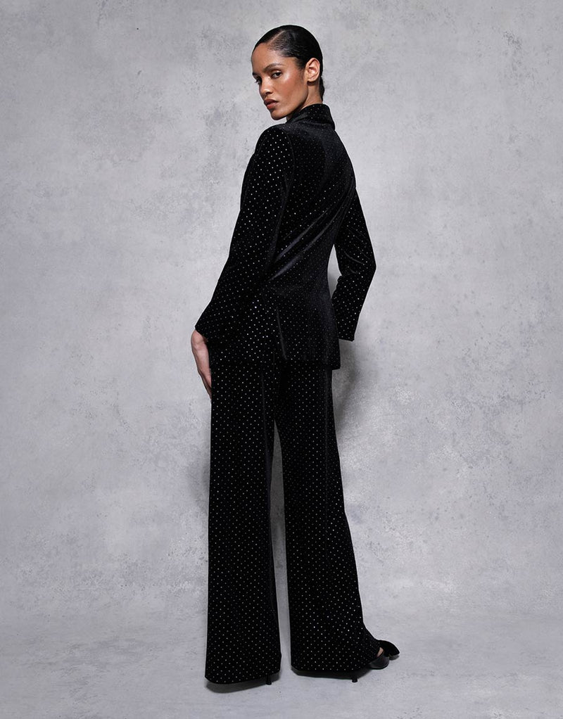 Henley Velvet Trouser - Crystal Black - SALE