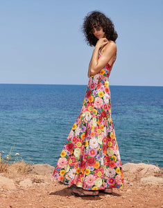 Cordiela Cotton Midi Dress - Over The Rainbow Pink