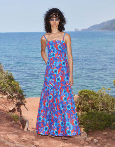 Cordiela Cotton Midi Dress - Venus Shell Blue