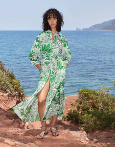 Bianca Cotton Maxi Dress - Calypso Green