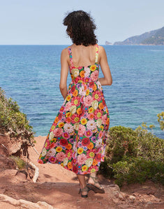 Ninet Cotton Midi Dress - Over The Rainbow Pink