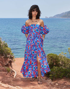 Julia Cotton Maxi Dress - Venus Shell Blue