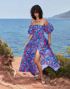 Julia Cotton Maxi Dress - Venus Shell Blue