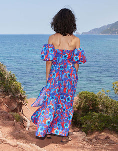 Julia Cotton Maxi Dress - Venus Shell Blue