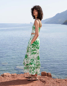 Paulina Cotton Maxi Skirt - Calypso Green
