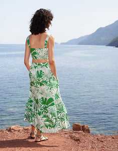 Paulina Cotton Maxi Skirt - Calypso Green
