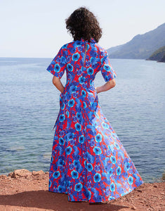 Posie Cotton Maxi Dress - Venus Shell Blue