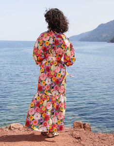 Bianca Cotton Maxi Dress - Over The Rainbow Pink
