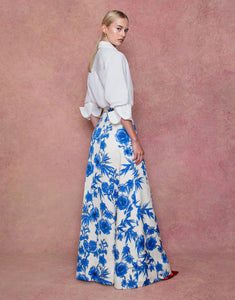 Bellamy Brocade Skirt - Antigua Blue