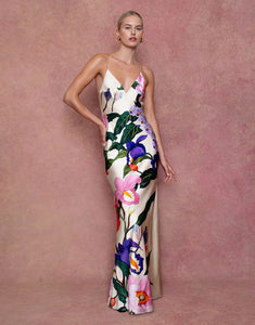 Olive Crepe Maxi Dress - Tree of Life Cream