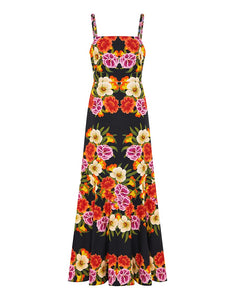 Jalisa Cotton Maxi Dress - Vila Floral Black