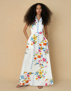 Paloma Cotton Maxi Dress - Juayua White