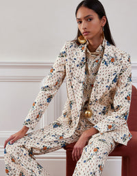Quinn Twill Jacket - Floral Cream