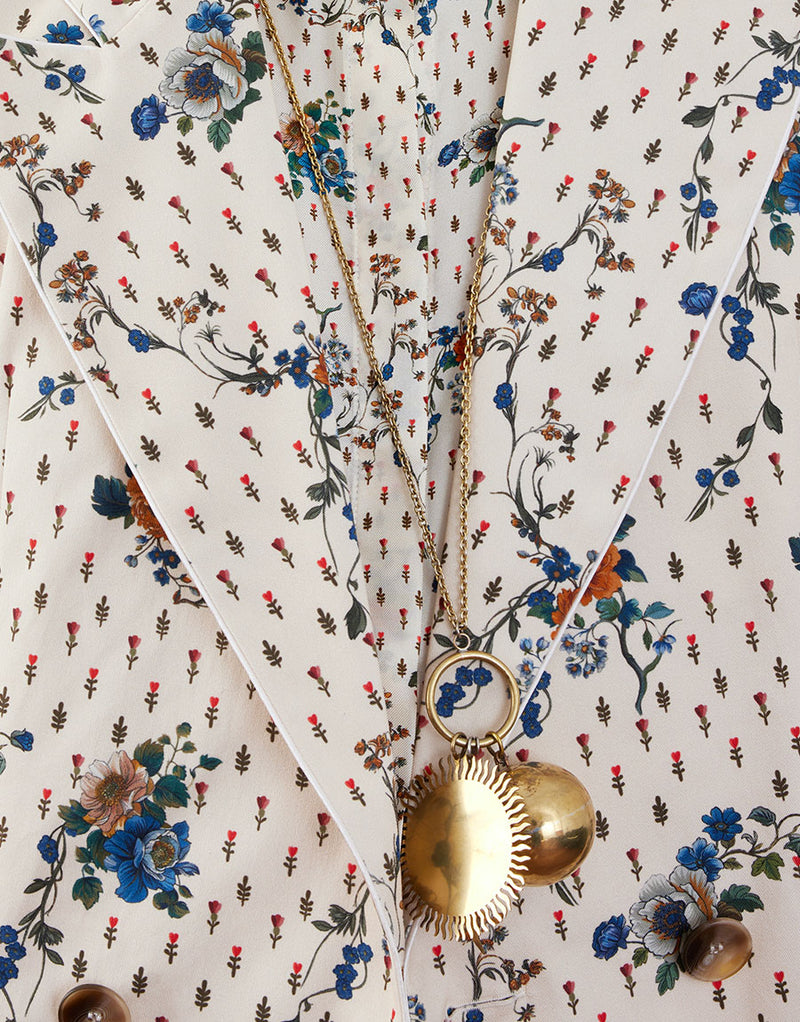 Quinn Twill Jacket - Floral Cream