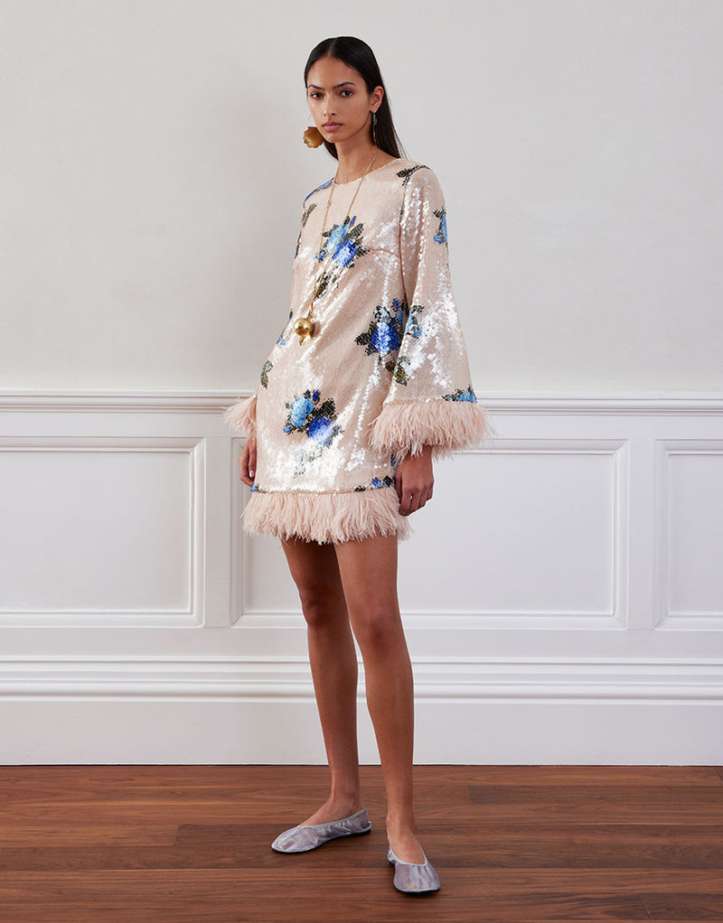 Stevie Sequin Mini Dress - Rose Blue