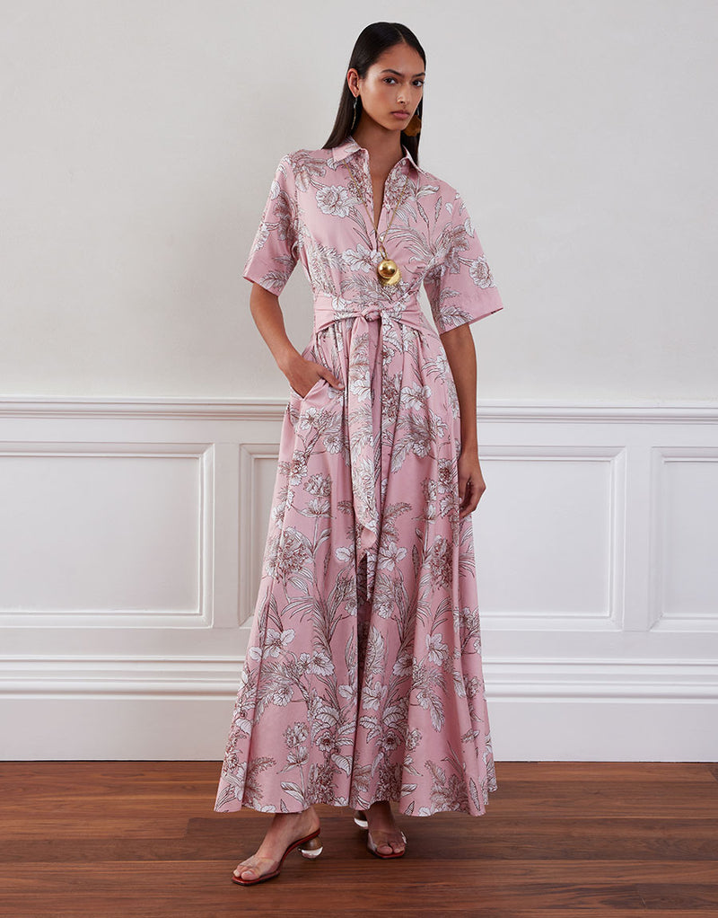 Posie Cotton Maxi Dress - Jungle Pink