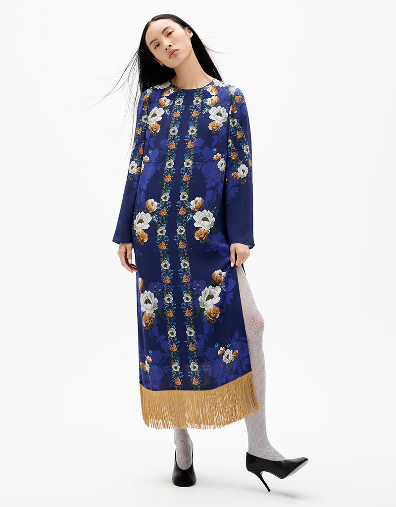 Seraphina Crepe Midi Dress - Magical Blossom Navy