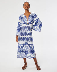 Clea Lace Midi Dress - White