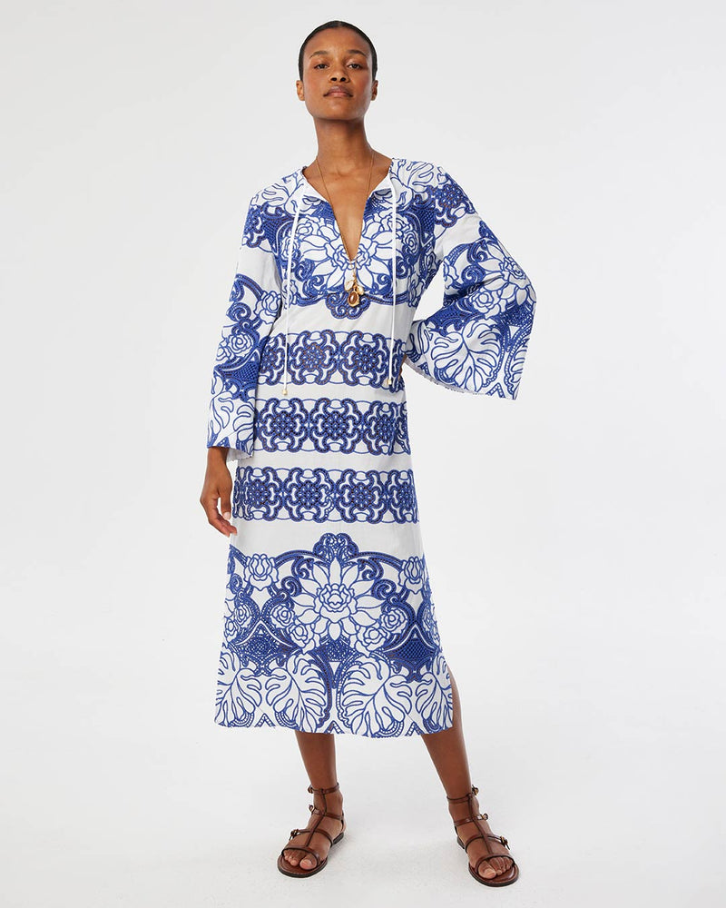 Clea Lace Midi Dress - White