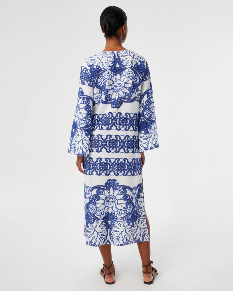 Clea Lace Midi Dress - White