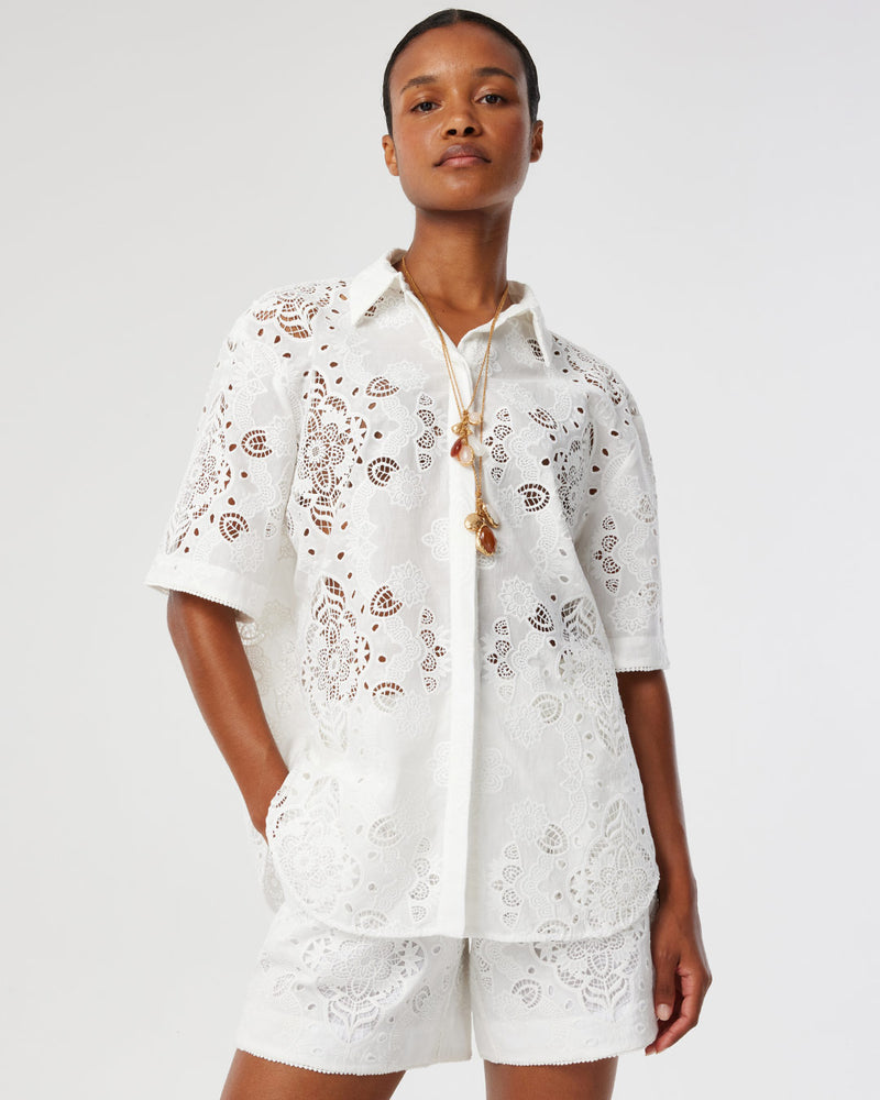Akari Lace Top - White