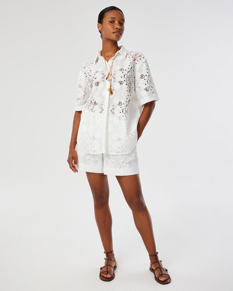 Bizzy Lace Shorts - White