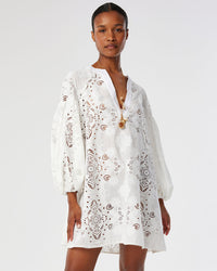 Harlow Lace Mini Dress - White