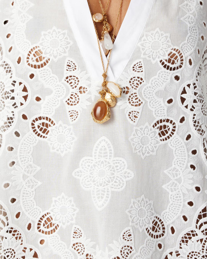 Harlow Lace Mini Dress - White
