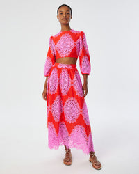 Rhea Top Lace Top - Red