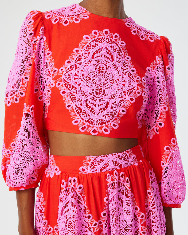 Rhea Lace Skirt - Red