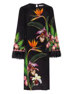 Seraphina Crepe Midi Dress - Orchid Black - SALE