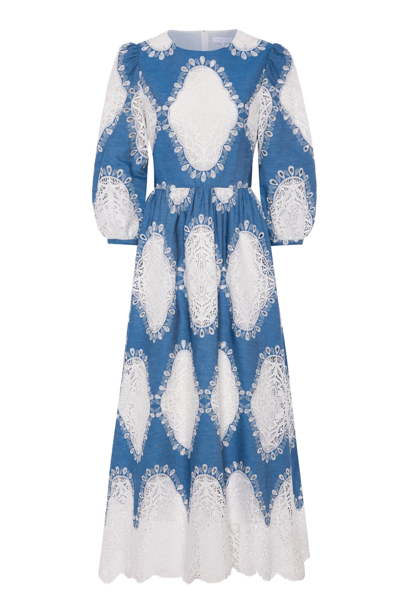 Constance Broderie Anglaise Midi Dress - Lace/denim media 6